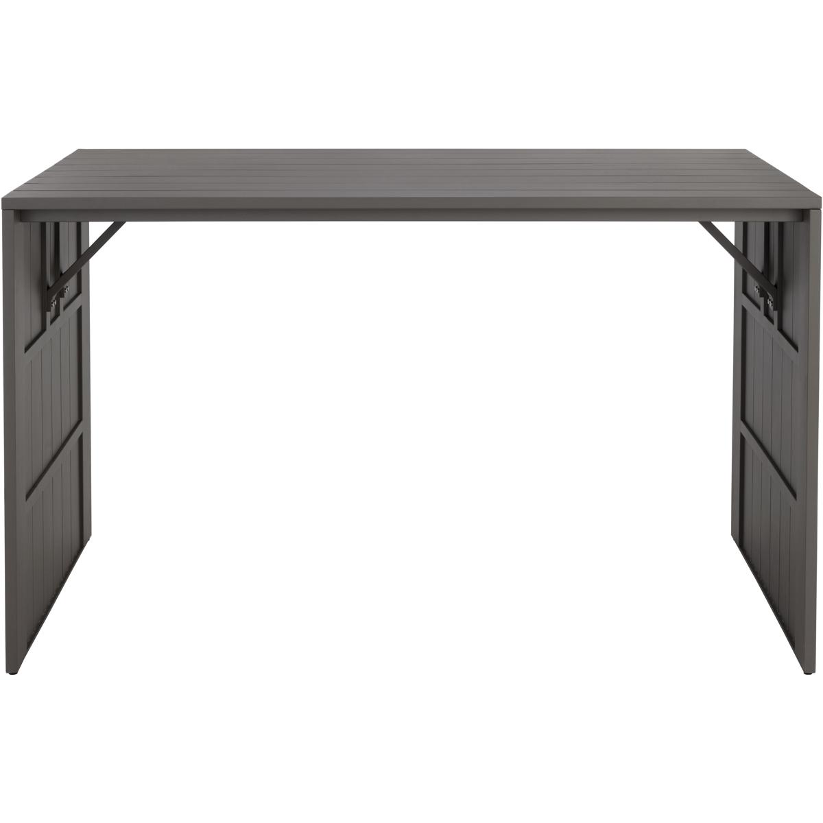 Apalana Industrial Warm Grey Aluminum Rectangular Outdoor Bar Table - 68"W